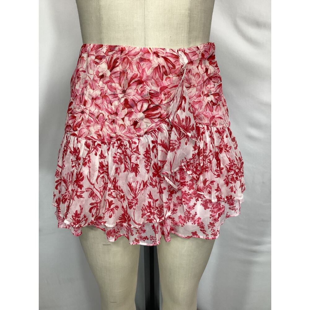 Loveshackfancy 'Rhodes' Pink Silk Skirt Size 2 - Picture 2 of 4
